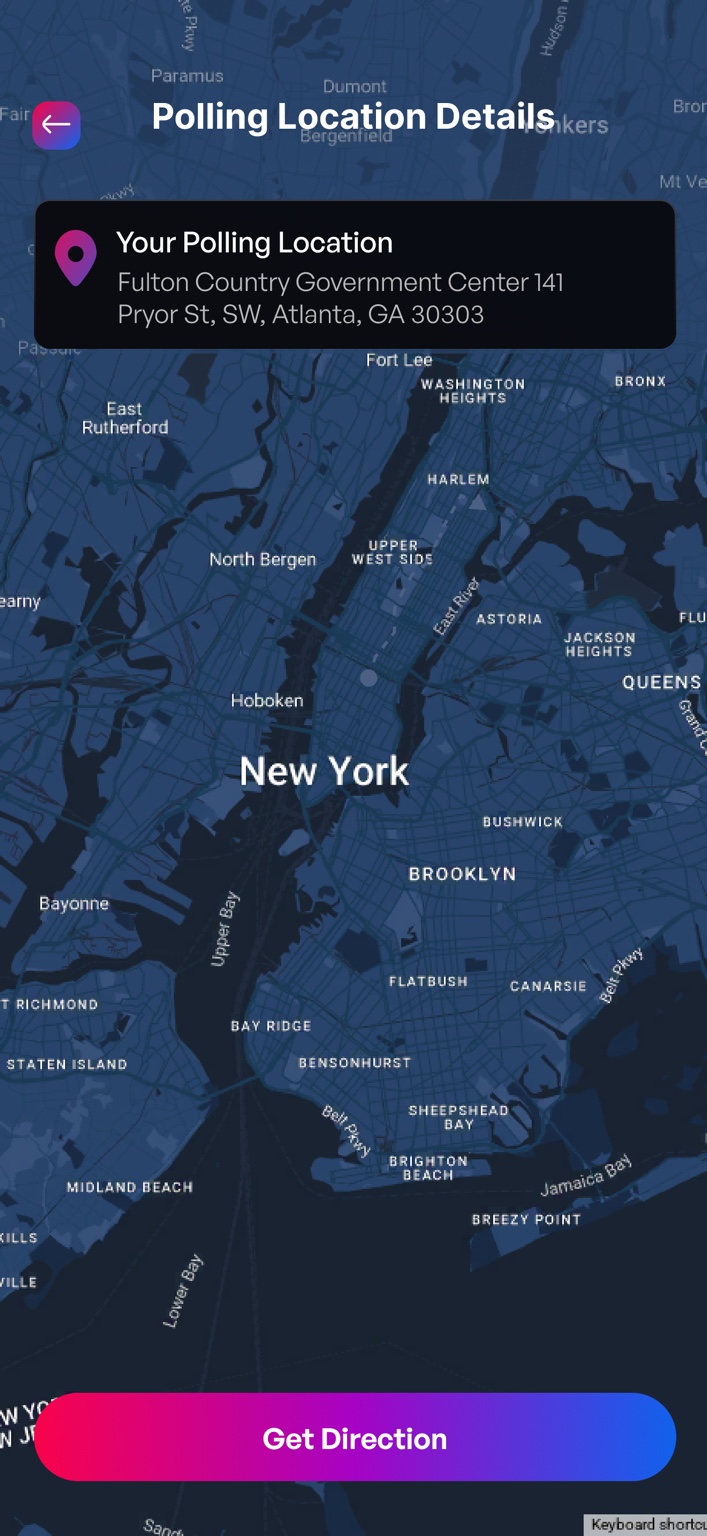 Rabble polling location details screen