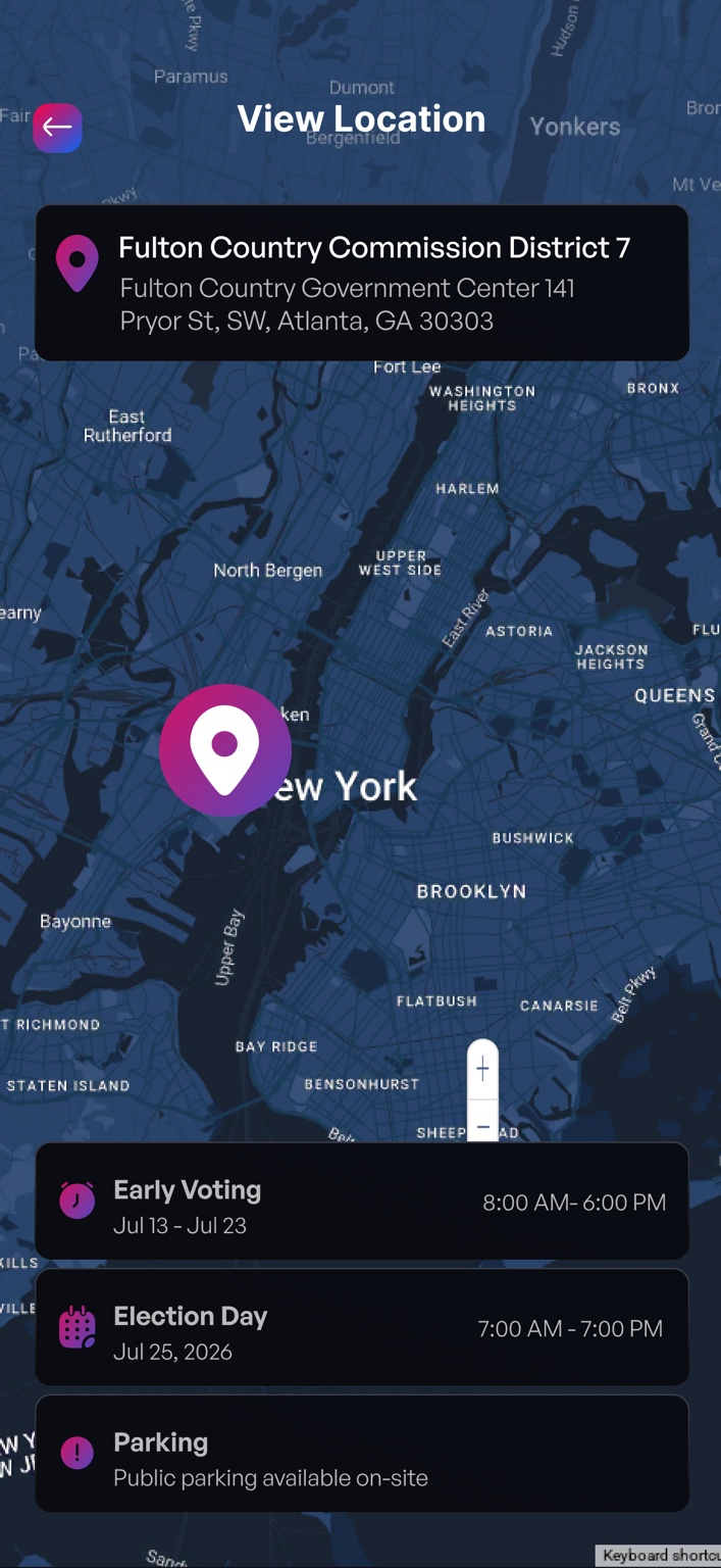 Rabble voting location map screen